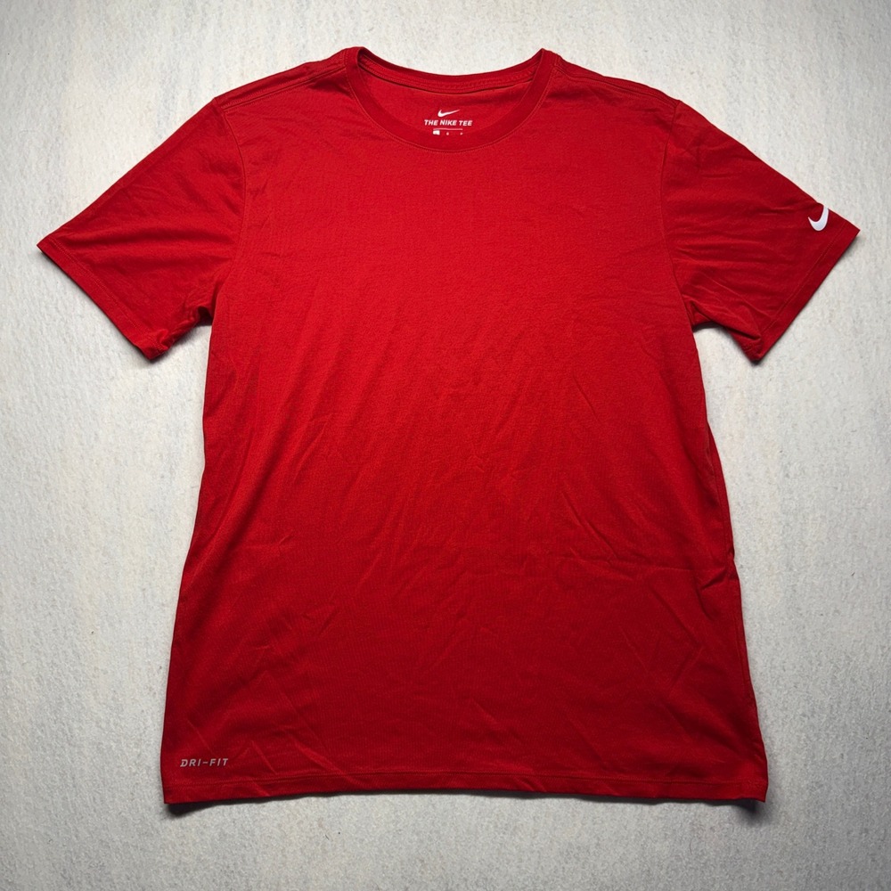 Nike Dri-FIT Training Shirt Mens Large Red Short Sleeve Crew Neck Tee 335